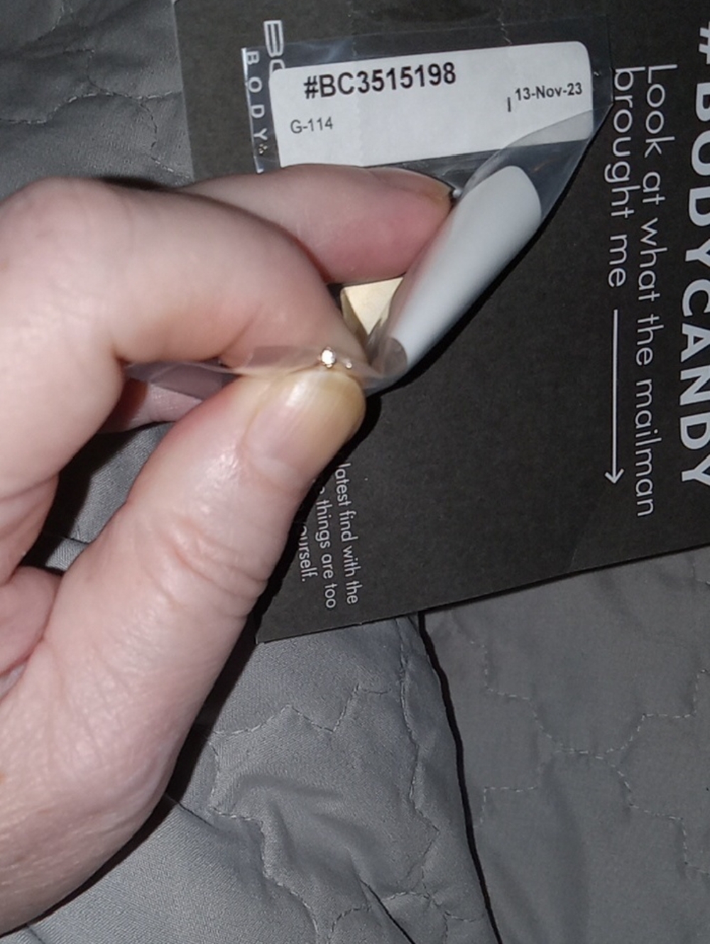 Body Candy Minimal Gold Nose Stud - White Gold & Diamomd